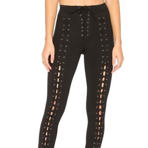 LPA Black lace up front Ponte 489 Pant